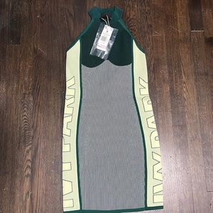 green emerald velvet dress Adidas X Ivy Park Beyonce Hooded Cut Out Dress – A Bag In A Shell main image 0